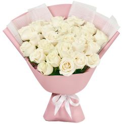 White roses in a bouquet 