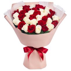 Red and white roses 