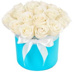White roses in a box 