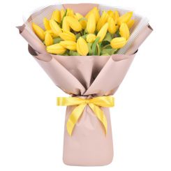 Жёлтые тюльпаны в букете 