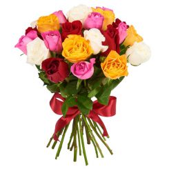 Букет разноцветных роз 